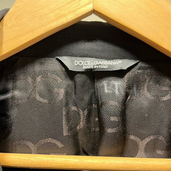 DOLCE & GABBANA men’s virgin wool and silk jacquard midnight black blazer sz 48 - Picture 5 of 16